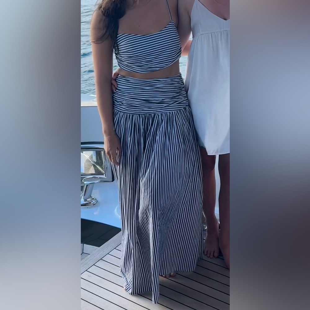 Striped maxi skirt set